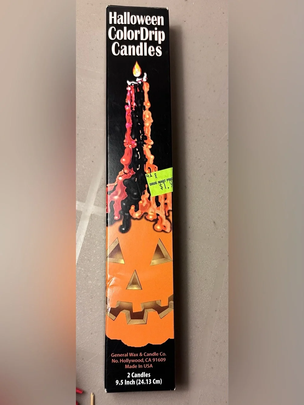 Halloween ColorDrip Candles - Orange, Purple & White -